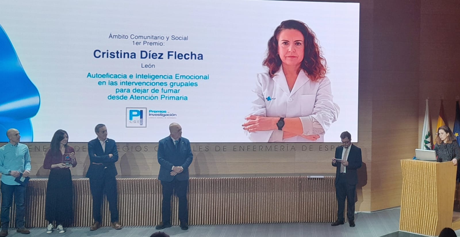 Cristina Díez Flecha, EFYC de León y socia de AEC, ha sido ganadora del primer premio en la categoría Ámbito Comunitario y Social de los #VPremiosInvestigaciónCGE