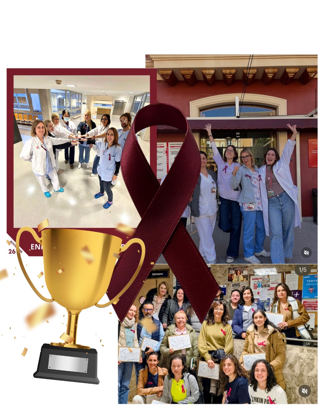 Premiados/as en la III Concurso de Fotografía en el #DIEC25: ¡Ponte un lazo burdeos!